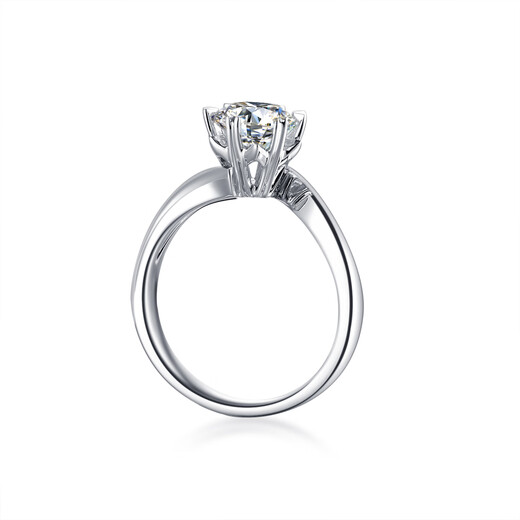 AVHE platinum diamond ring for women artificially cultivated diamond D color VVS twisted arm snowflake wedding gift for lover Chinese Valentine's Day 18K gold diamond ring-1 carat D color VVS