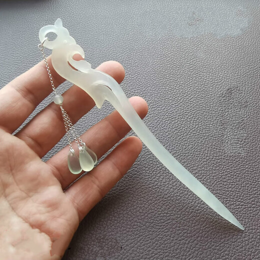 Wanbaozi White Snake Origin Same Style Hairpin Peripheral Bai Suzhen Handmade Xiu Jade Hairpin Tassel Ancient Style Hairpin 1