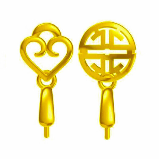 Feiyu Fat Donglai same style Hetian jade pendant buckle 18k gold thickened clip melon seed buckle jade jade inlaid K buckle 18k gold (light gold) No. 1