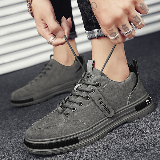 DIBOFEI men's shoes for spring and summer 2025 new breathable work labor protection board shoes thick sole non-slip waterproof wear-resistant work shoes for men gray 40 (250mm)