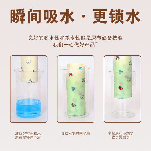 萌依儿宝宝尿布可洗尿戒子小孩介子新生儿用品婴儿芥子布料尿片的 印花混搭装 1条装 双层圆筒宽47cm长3米(不裁剪)
