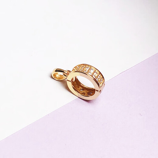 Fat Donglai's same buckle head 18K gold thickened donut jade buckle DIY accessories round buckle jade pendant emerald safe large inner diameter 8mm white gold