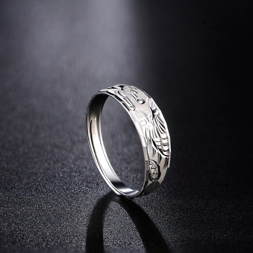 Jintiandi Jewelry Platinum Ring PT950 Dragon and Phoenix Ring Dragon and Phoenix Chengxiang Couple Ring 4.56g