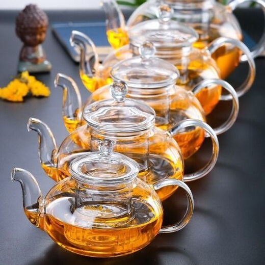 Nan Ruoying heat-resistant high-temperature filtered glass teapot household teapot single pot boiling teapot fruit pot tea set thickened tea brewing device 400ml flower teapot for 2-3 people
