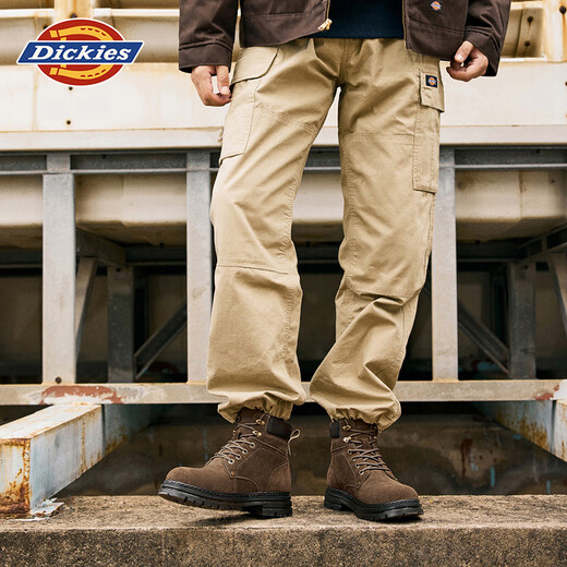 Dickies Martin Boots Men's Boots Winter New Men's Trendy and Versatile British Style Boots Men's Thick Sole Heightening Work Boots Coffee Color 46