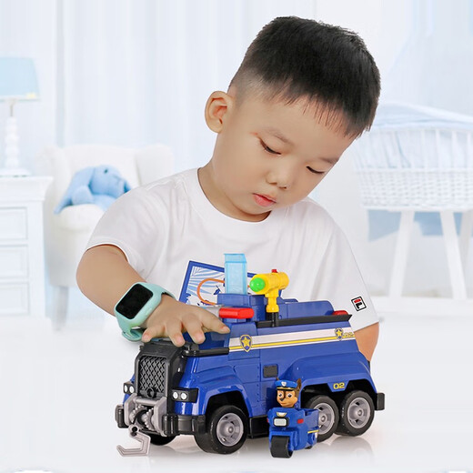 El equipo de Wangwang hizo grandes contribuciones (PAW Patrol) Gran Patrulla de perros Sound y deformación de la luz Archie de automóvil de la policía All Day Avine Juego de cumpleaños para niños Gares de cumpleaños para niños 16759 Ultimate Police Car Sound and Light Aqi 33cm