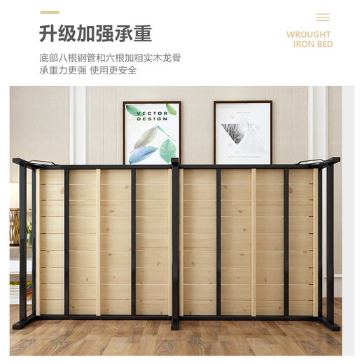 Huakai Zhixing Folding Bed Hospital Accompanying Folding Single Bed Simple Lunch Bed Small Household Nap Bed BGC811 [Silent Reinforcement] 1.5 meters wide