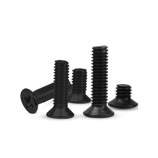 Countersunk head machine screws KM flat head machine screws GB819 cross recessed screws nickel plated black M2.5M2.6M3M3.5 Henghu black plated M2.5*5 (1000 pieces