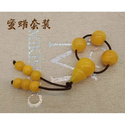 Dingfei Beeswax Amber Loose Beads Set Xingyue Bodhi Diamond Buddha Beads Accessories Round Bead Bracelet Three-way Buddha Head Medium Size Suitable for 10-11mm Beads