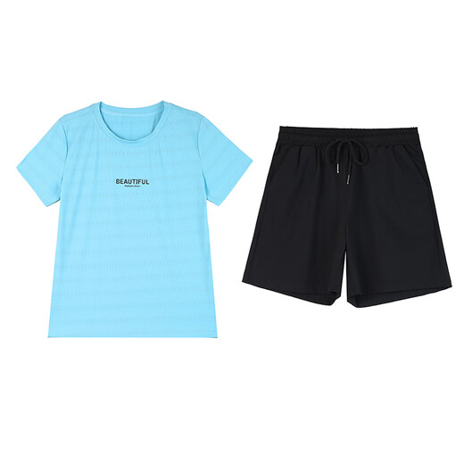 啄木鸟中年女装夏装休闲运动服套装女士2025冰丝休闲裤时尚薄款女装经典 9711浅粉(印花款)【五分裤套装】 M (推荐80-95斤)