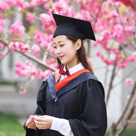 Yaojia Degree Bachelor's Clothes Graduation Gowns College Men's and Women's College Wind Engineering Undergraduate Liberal Arts Master's Doctoral Tutor's Gown Bachelor's Clothes Pink Liberal Arts-Basic Style Full Set M (Recommended Height 160-170)