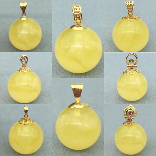 Caizhi 18k gold pendant holder single beeswax zircon inlaid DIY necklace pearl empty holder accessories five types pure 18K yellow (10% off for fake ones)