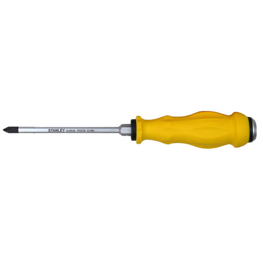 STANLEY screwdriver with one-shaped cross strong magnetic force, whole body screwdriver screw-cone hexagonal cutter rod can tap soft handle alloy steel Cross#2x100mm 61-880-23