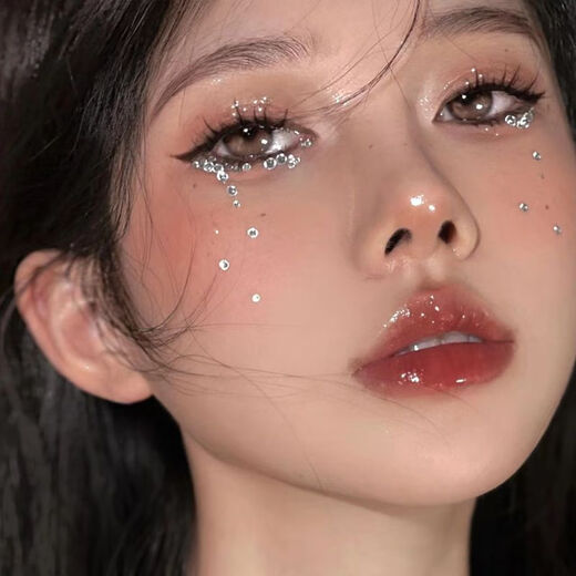 Mengkeduo diamond face makeup stickers diamond jewelry eye makeup bright diamond tear mole diamond rhinestone face makeup stage makeup stickers colorful water drop round