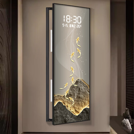 Xiaoxiao Painting Clock Light Luxury Jinshan Jiuyu Cache Large-size Electric Meter Box Decoration DQ4873 Living Room Electrical Switch Box Covering DQ4873 47 inches 40*120cm [Can cover 30*110]