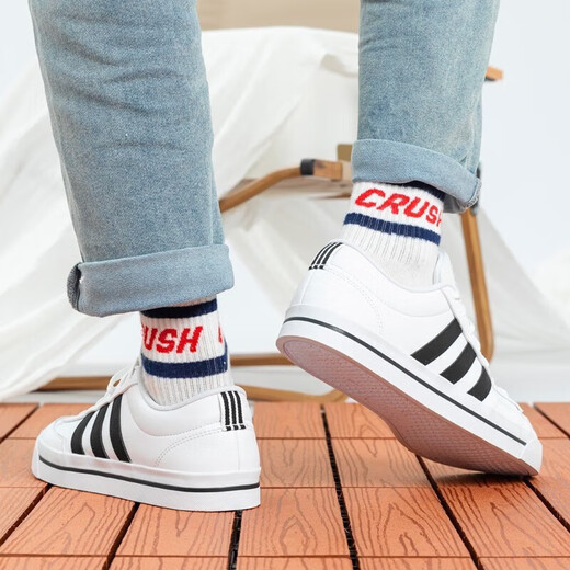 Chaussures officielles adidas Chaussures masculines Nouveau-style de printemps masculines Toile résistante à l'usure de la mode Low top-usure de sport décontractée GW8373 / Surface en cuir / blanc 41
