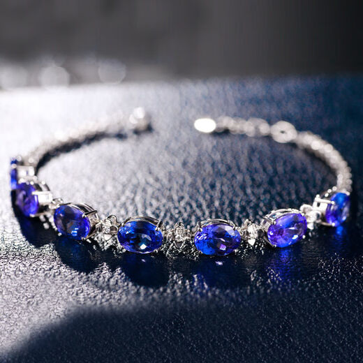Xuanpao 925 sterling silver deep sea sapphire earrings texture ring for women Tanzania blue suit necklace bracelet jewelry Tanzania blue pendant [with necklace]