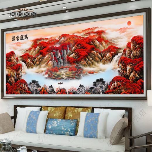 Jia Xiaoyou high-end cross/embroidery living room finished product with frame 2023 Mona Lisa Mona Lisa printed cross I-shaped embroidery thread embroidery medium pattern cotton thread 15066CM printed three-strand embroidery