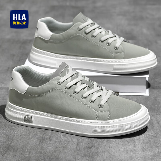 HaiLan Home HLA men's shoes spring new canvas shoes versatile men's casual shoes low top breathable shoes men's soft sole comfortable shoes men's gray 40 (sports size)