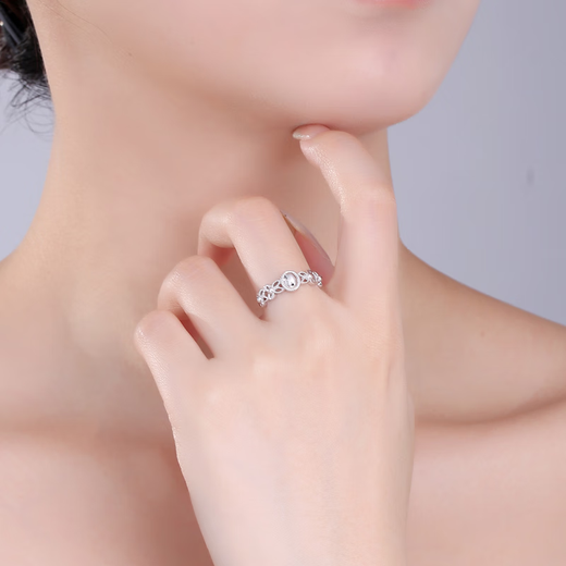 Yuan Shengfu's new PT950 fashionable retro filigree platinum ring genuine live versatile platinum ring for women 3.27g