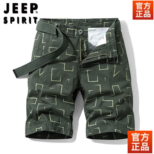 JEEP SPIRIT纯棉短裤男士夏季六分裤工装马裤运动休闲裤中青年薄款休闲裤男潮 17152-灰色 28