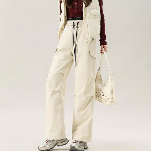 鸭鸭（YAYA）羽绒裤女2024年冬季新款鸭绒时尚百搭修身长裤加厚保暖裤子FLFX 黑色 S