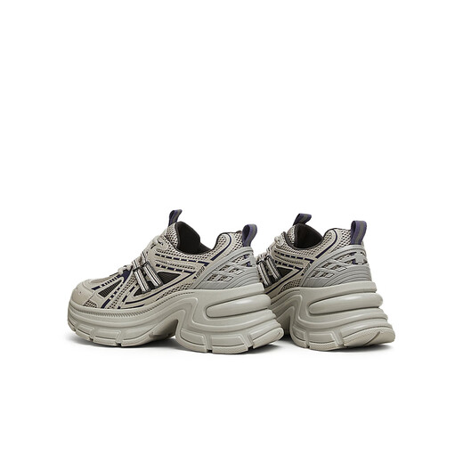 Tianmeiyi dad shoes women's shoes mall same thick-soled commuting lace-up women's casual shoes 2025 spring and autumn style BK831AM5 silver 35