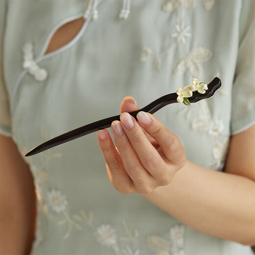Chimera (CHIMERA) Ebony Gardenia Hairpin Ancient Style Costume Hairpin Shaking Cheongsam Hanfu Headwear Girl Birthday Gift