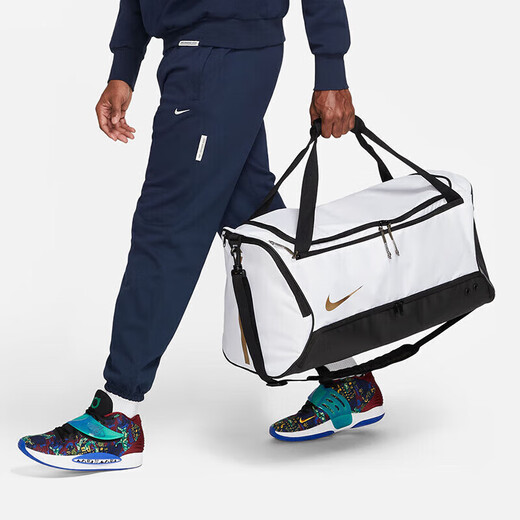 Nike (Nike) Bolsa de entrenamiento para hombres y mujeres, bolsa de cuerpo cruzado, bolso de hombro, bolso, bolsa de transporte, bolsa de viaje, DX9789-100 White
