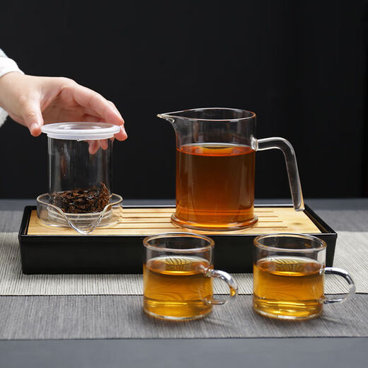 Chenbu warm glass teapot single pot tea set filter liner set tea tray tea set black tea snow chrysanthemum cup tea cup pot 7-character glass teapot 300ml