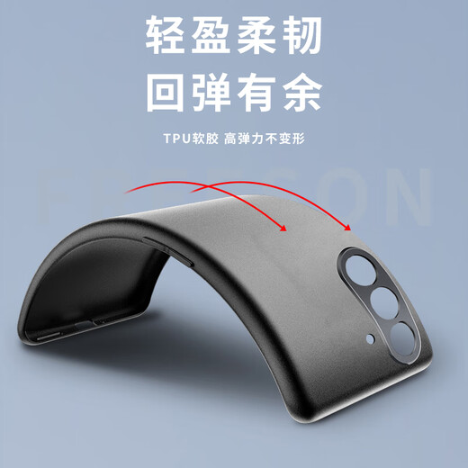 Freeson 适用三星Galaxy C55手机壳保护套全包防摔防滑磨砂TPU软壳（附指环扣挂绳）黑色