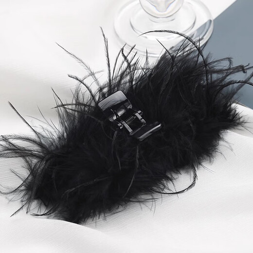 Xiang Wan Hair Clip Feather Seersucker Bow Hair Clip Women's Back Hair Clip Shark Clip Birthday Gift