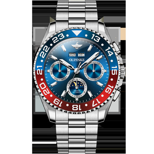 La nouvelle montre mécanique entièrement automatique multifonctionnelle Lumineuse Afficée Perpetual Calendar Men de montre masculine Classement Top Ten Top Ten Top Ten Top Famous Watchs 3271 Ceinture en acier Blue Men