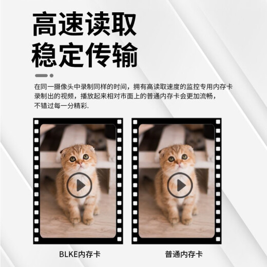 BLKE is suitable for Xiaomi camera tf card high-speed surveillance memory card camera memory card FAT32 format Microsd card video doorbell cat eye monitoring storage dedicated 64GTF card [for Xiaomi surveillance cameras]