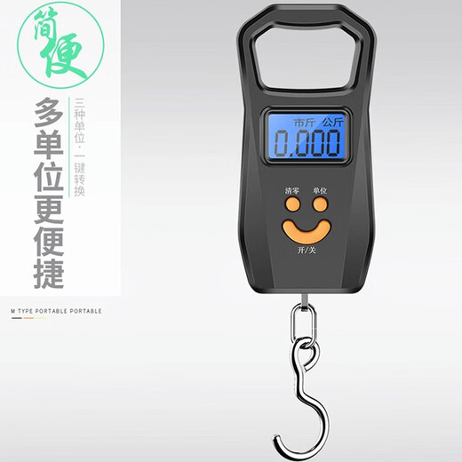 Kaifeng Portable Portable Scale 50kg Electronic Scale Luggage Scale Express Scale Spring Scale Electronic Scale Accurate Gram Scale [Black Rechargeable Model] Weighing 0.05kg-50kg