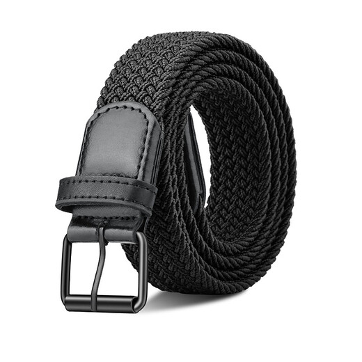 Half cigarette canvas belt men's elastic elastic belt men's hole-free punch-free men's and women's braided student military training trouser belt for gift