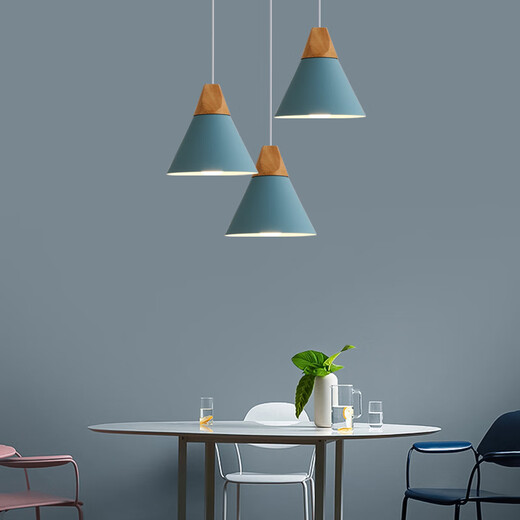 Yilin simple fashion macaron color lamps Nordic restaurant cafe clothing store shopping mall lighting solid wood chandelier P606-A white