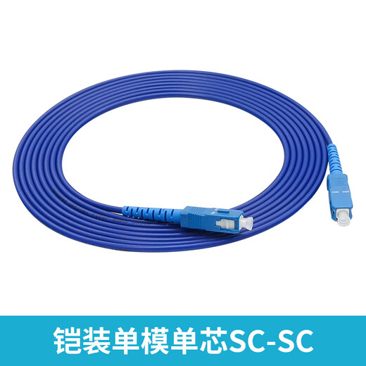 Armored fiber optic jumper SC to LC-FC-ST rat-proof tensile single-mode single-core 10M/30/50m pigtail extension Telecom-grade armored single-mode single-core SC-SC 5m