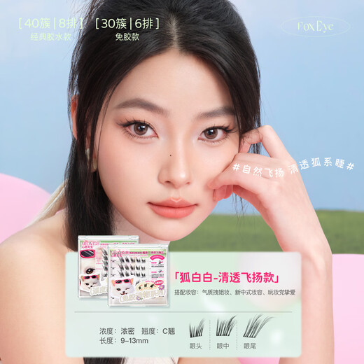 Mr. Wish Glue Style False Eyelashes Beautiful Mouse Birds Chirping Fox Baibai 3D Swollen Eye Bubbles Cartoon Eyelashes Photogenic Mouse Series 48 Clusters