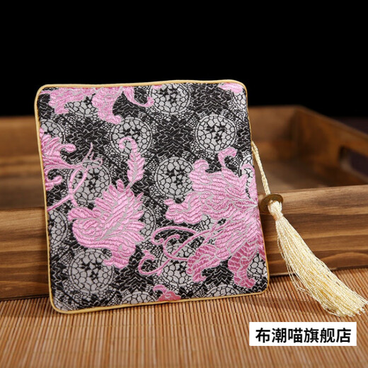 Qindu China Fengyunjin Brocade Brocade Borded Coin Willet Card Bag Ladies Small Purse Funcion National Gift Flower Rich Flower