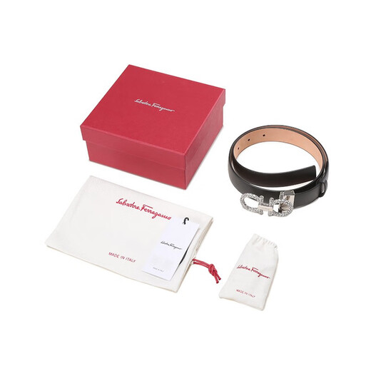 菲拉格慕（Ferragamo）新品 女士牛皮可裁剪水钻皮带腰带2.5cm礼物女 23B727 0717550 黑色 70/2尺-2尺3