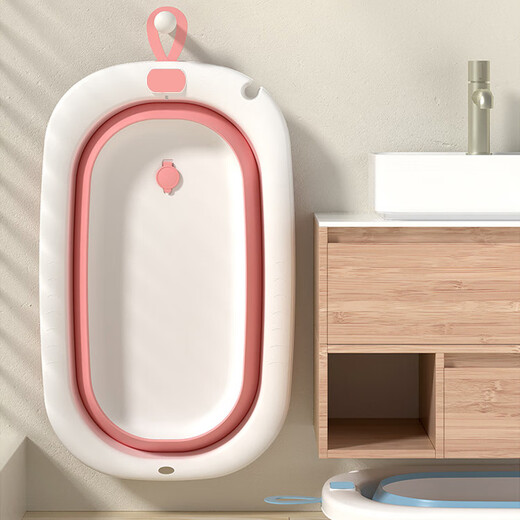 HICLAW Dog Bath Basin Pet Bichon Bathtub Anti-run Bathtub Special Basin for Dogs and Cats Medicinal Bath Bucket Foldable Large Pink - Suitable for 10-35 Jin Jin equals 0.5 kg Indoor Pet