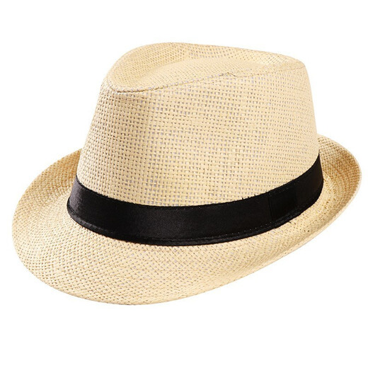 Select letter Spring and summer sun protection breathable small size straw hat jazz hat outdoor beach sun hat casual papyrus refreshing small hat beige children small size S (53-54cm)