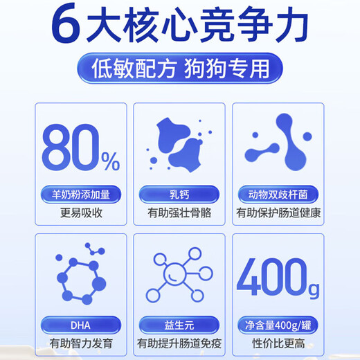 MAG goat milk powder for dogs and cats vitamins and probiotics pet nutritional milk powder for puppies and dogs breast milk formula DHA calcium supplement goat milk powder 400g/can