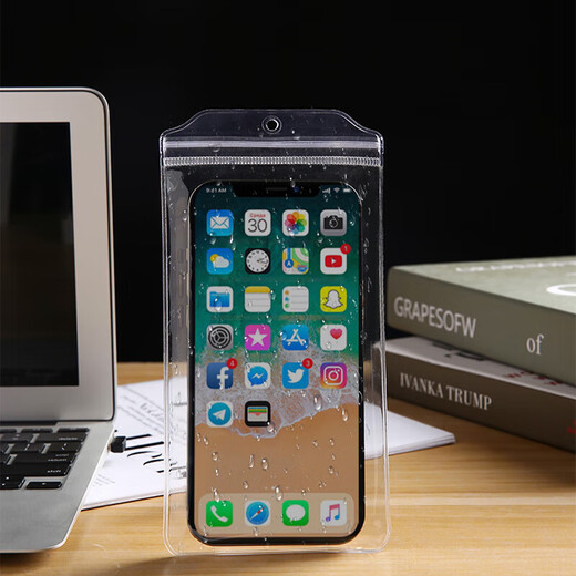 Wing Fantasy mobile phone protective bag thickened transparent mobile phone dust bag rainproof shell waterproof protective bag seal cover self-sealing bag touch bag 1 piece 6 points 3 inches