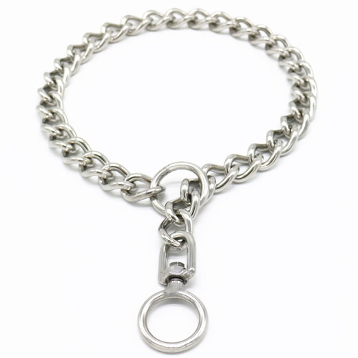 Ten thousand dog chain, stainless P chain traction rope collar, dog walking, medium and large dog collar collar, P chain metal anti-bite iron, 3.0 wire thickness (18 25Jin Jin is equal to 0.5kg) 45cm