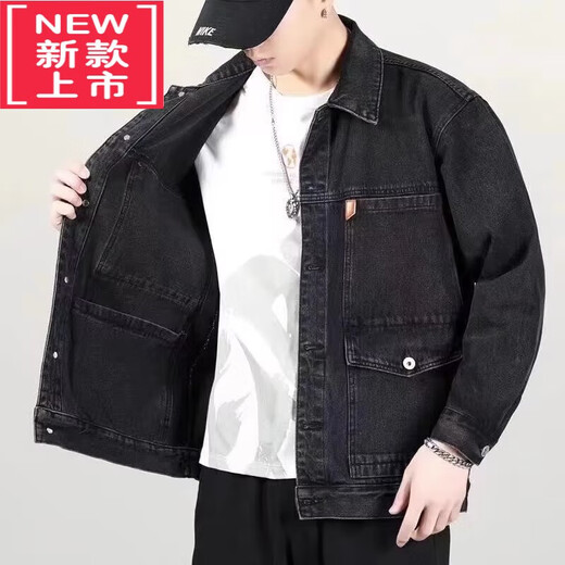 牛仔外套男2025春春款宽松韩版耐脏耐磨工装夹克褂子 Y847蓝色+ L 100-115斤+