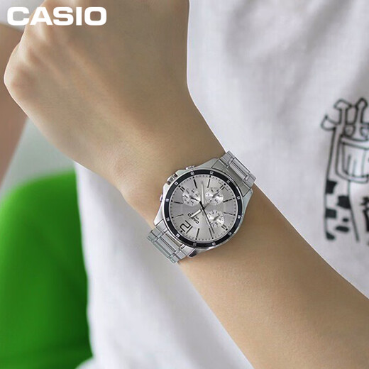 Casio (casio) casio (casio) мужские часы Business Casual Simple Pointer Three-Eye Watch Quartz Watch Mtp-1374D-7A+LTP-1391D-7A