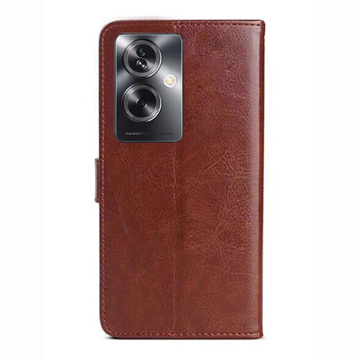 居小智适用OPPOA2手机壳翻盖式皮套PJB110钱包款插卡外壳全包防摔软内壳磁扣保护套男女款 oppo A2 5G【棕色】