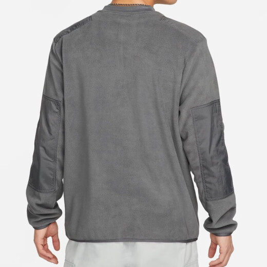 耐克（NIKE） 卫衣外套男士2024春秋季运动服保暖摇粒绒圆领套头衫 DD4855-068灰色 M